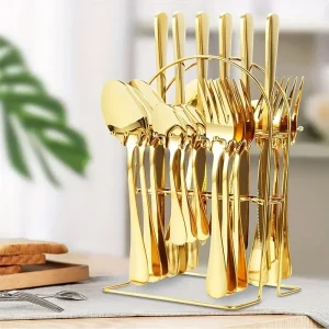 24Piece Stainless Steel Flatware Set , Kitchen Utensils Gift Set for Home and Dinner Party