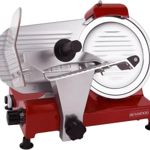 10" Chromium-plated Steel Blade Electric Deli Meat Cheese Food Slicer with Serving Plate Commercial and for Home use 240W BESWOOD250
