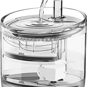 NPET Cat Water Fountain WF050TP 1.5L Automatic Pet Drinking Fountain with Replacement Faucet Kit
